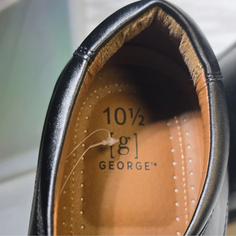 George Black Leather Loafer Men's Slip On Dress Shoes Size 10.5